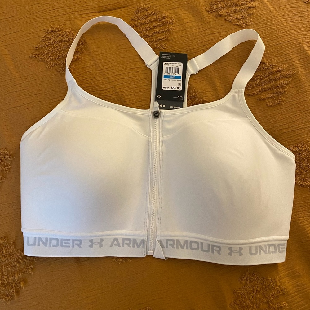 NWT Under Armour High Crossback Zip Sports Bra